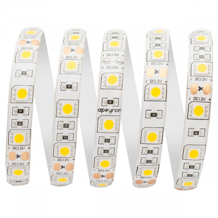 Светодиодная влагозащищенная лента Apeyron 14,4W/m 60LED/m 5050SMD теплый белый 5M 11BL Алматы