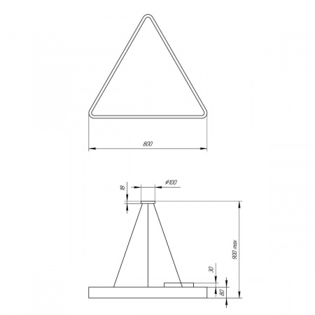 Подвесной светодиодный cветильник Geometria ЭРА Delta SPO-152-B-40K-048 48Вт 4000К черный Б0050577