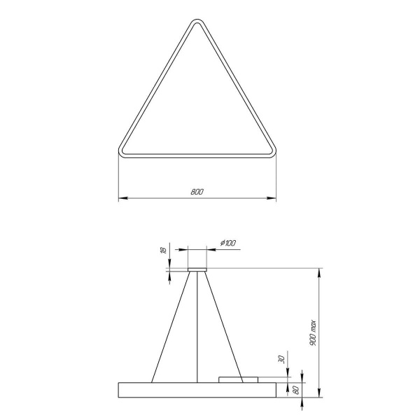 Подвесной светодиодный cветильник Geometria ЭРА Delta SPO-152-B-40K-048 48Вт 4000К черный Б0050577