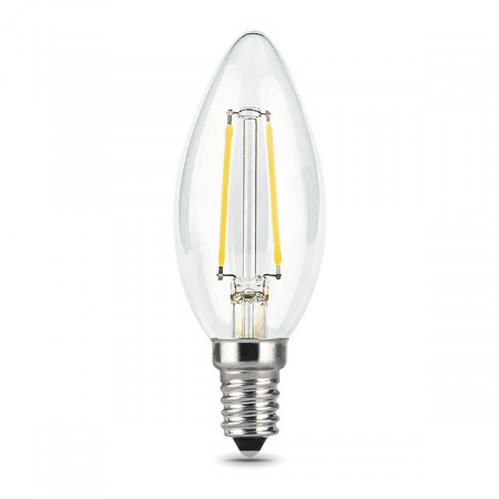Лампа светодиодная филаментная Gauss E14 7W 4100К прозрачная 103801207