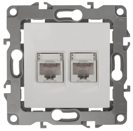 Розетка информационная 2XRJ45 ЭРА 12 12-3108-01 Б0014729
