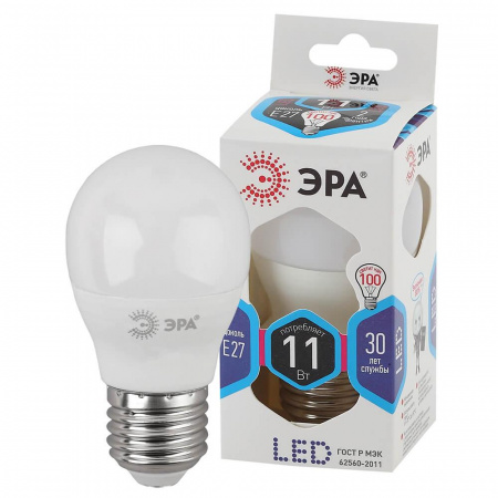 Лампа светодиодная ЭРА E27 5W 4000K матовая LED P45-11W-840-E27 Б0032989 Алматы Лампа светодиодная ЭРА E27 5W 4000K матовая LED P45-11W-840-E27 Б0032989