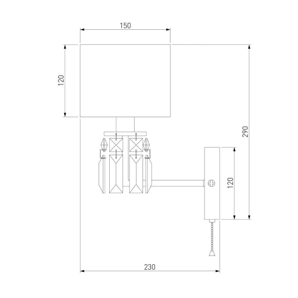 Бра Eurosvet Zaffiro 10099/1 хром