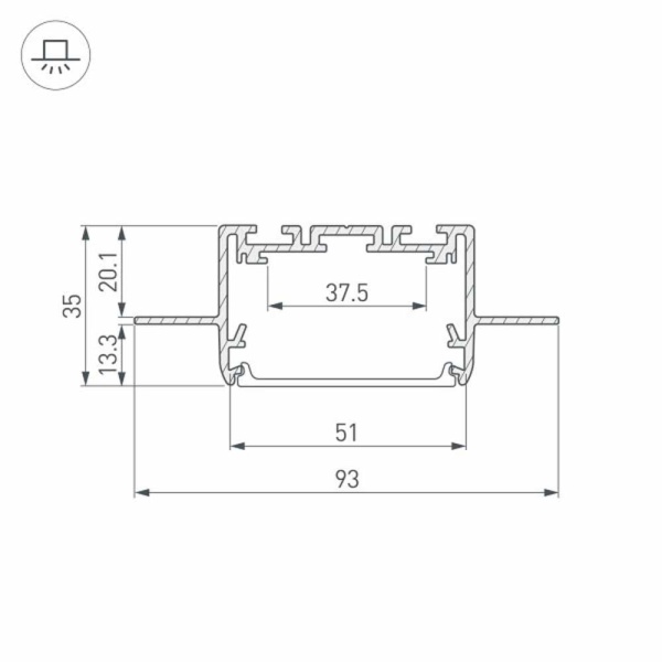 Встраиваемый профиль Arlight SL-Linia55-Fantom-2500 Anod 035650 Алматы