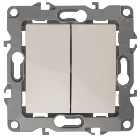 Выключатель двухклавишный ЭРА 12 10AX 250V 12-1004-02 Б0014652