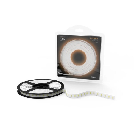 Светодиодная лента Gauss 6,5W/m 120LED/m 2835SMD теплый белый 5M 312000165 Алматы