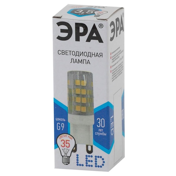 Лампа светодиодная ЭРА G9 3,5W 4000K прозрачная LED JCD-3,5W-CER-840-G9 Б0027862