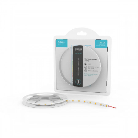 Светодиодная лента Gauss 4,8W/m 60LED/m 2835SMD нейтральный белый 2M BT001 Алматы