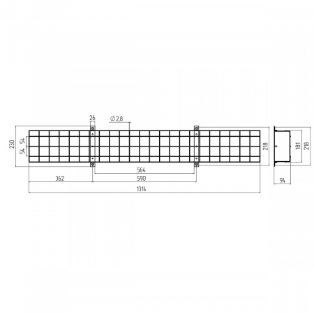 Решетка ЭРА SPO-BAR-1300-200 Б0049260 Алматы