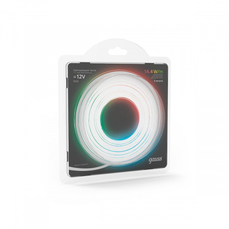 Светодиодная лента Gauss 14,4W/m 60LED/m 5050SMD RGB 5M 312000414 Алматы