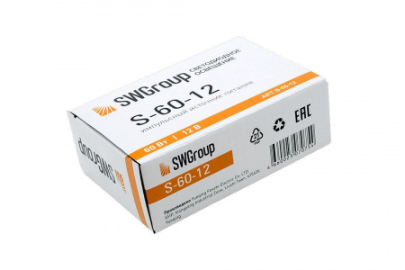 Блок питания SWG 12V 60W IP20 5A S-60-12 000142 Алматы