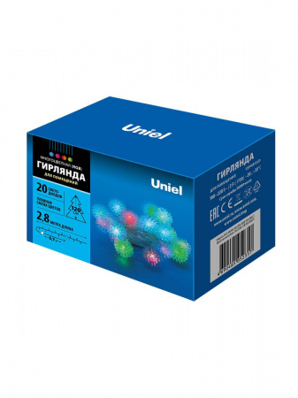 Светодиодная гирлянда Uniel Шарики 220V разноцветный ULD-S0280-020/DTA RGB IP20 BALLS 07921