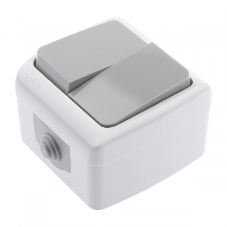 Выключатель двухклавишный ЭРА Intro Atlantic 10AX 250V 5-104-03 Б0050943