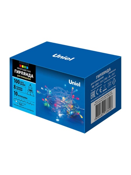 Светодиодная гирлянда Uniel 220V разноцветный ULD-S1000-100/DTA Multi IP20 UL-00007199