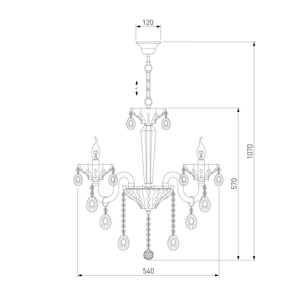 Подвесная люстра Bogates Lecce 310/5 Strotskis