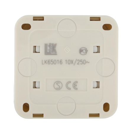 Выключатель LK Studio двухклавишный открытой установки, схема 5 (бежевый) 811101