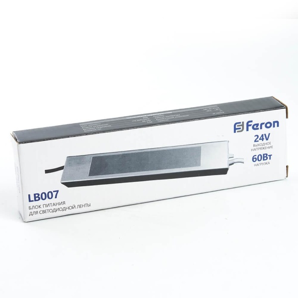 Блок питания для светодиодной ленты Feron LB007 12V 60W IP67 2,5A 48057 Алматы