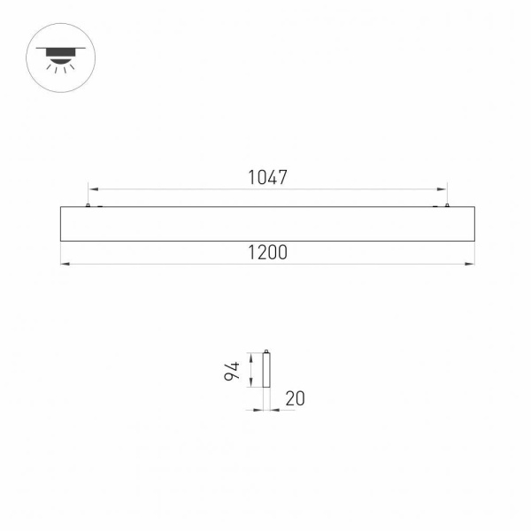 Подвесной светодиодный светильник Arlight Alt-Lineair-Flat-Updown-Dim-S2094-1200-40W Warm3000 031530 Алматы