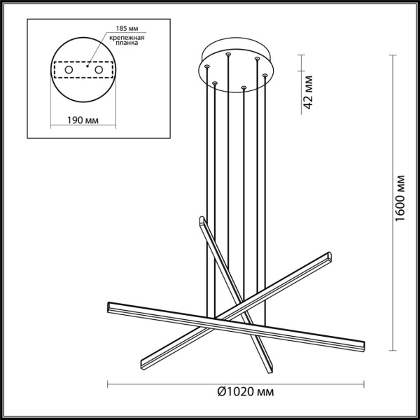 Подвесной светодиодный светильник Odeon Light L-vision Rudy 3890/48L