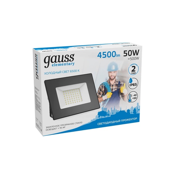 Прожектор светодиодный Gauss 50W 613100350