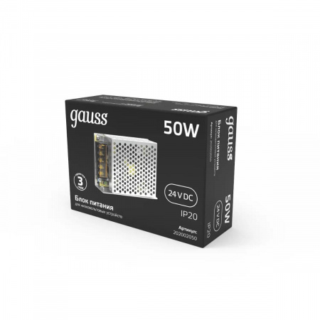 Блок питания Gauss 50W 24V IP20 202002050 Алматы