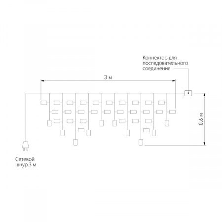 Уличная светодиодная гирлянда Eurosvet бахрома 230V 100-101 теплый белый
