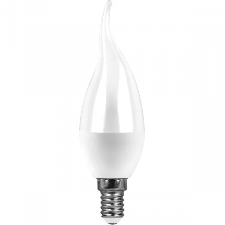 Лампа светодиодная Feron E14 7W 4000K Свеча на ветру Матовая LB-97 25761