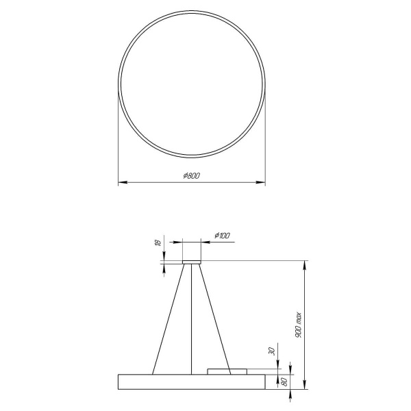 Подвесной светодиодный cветильник Geometria ЭРА Ring SPO-132-W-40K-088 88Вт 4000К белый Б0050560