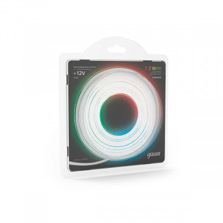 Светодиодная лента Gauss 7,2W/m 30LED/m 5050SMD RGB 5M 312000407 Алматы