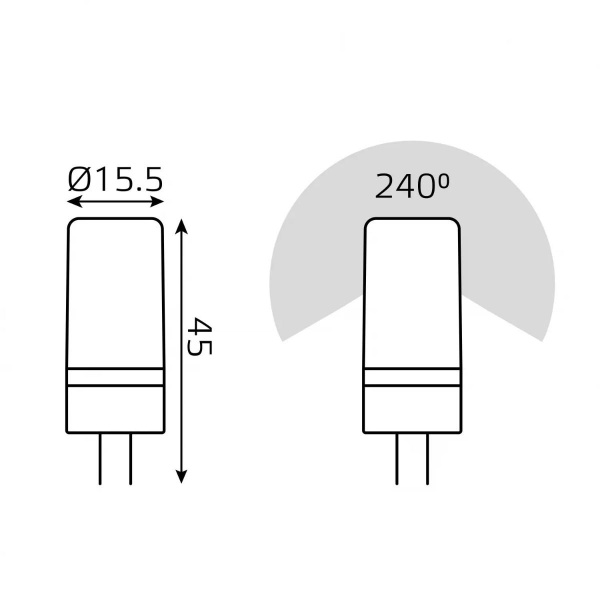 Лампа cветодиодная Gauss G4 5W 4100K прозрачная 18725