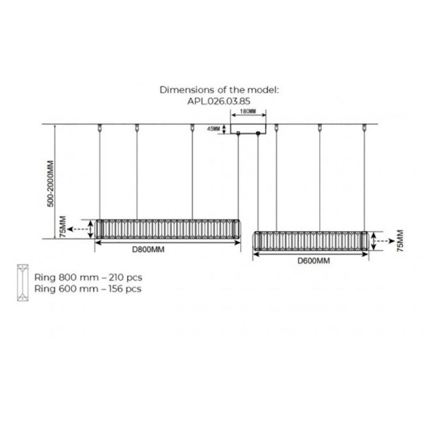 Подвесная светодиодная люстра Aployt Nicoletta APL.026.03.85