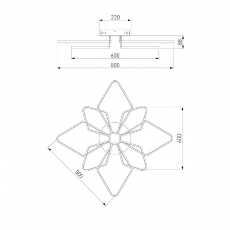 Потолочная светодиодная люстра Eurosvet Kalifea 90081/8 хром
