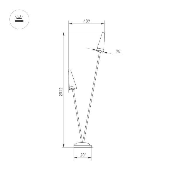 Уличный светодиодный светильник Arlight LGD-Cono-Boll-H2000-2x7W Warm3000 035394