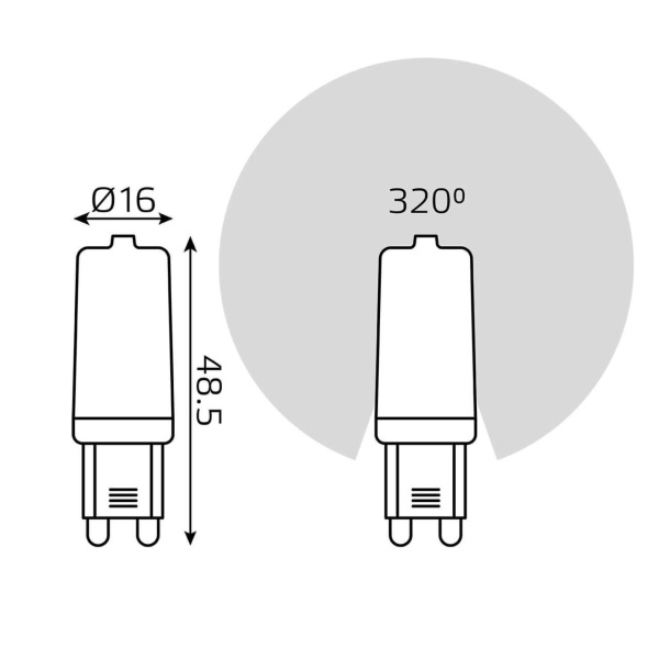 Лампа светодиодная Gauss G9 3W 3000К прозрачная 14913