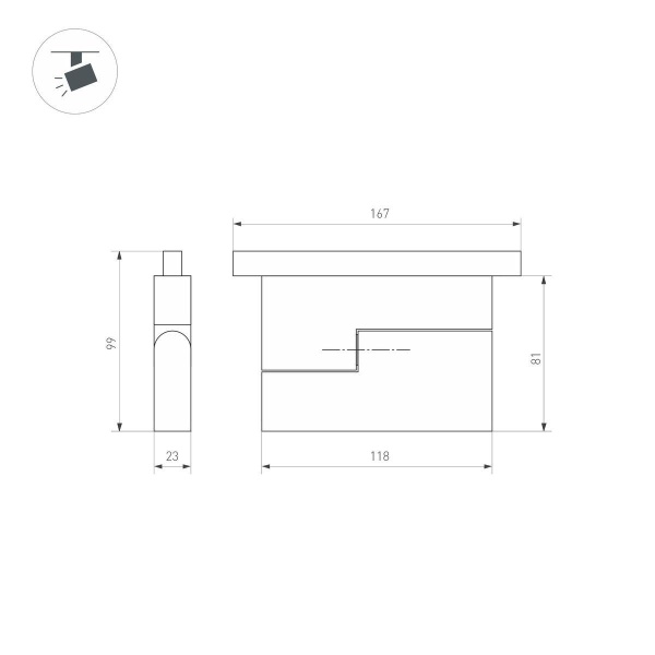 Трековый светодиодный светильник Arlight Mag-Orient-Flat-Fold-S195-6W Day4000 034658(1)