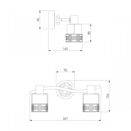Настенный светильник Eurosvet 20025/2 белый с золотом