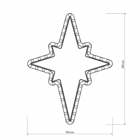 Светодиодная фигура Ardecoled Звездочка ARD-Star-M3-380X250-36Led Warm 025314