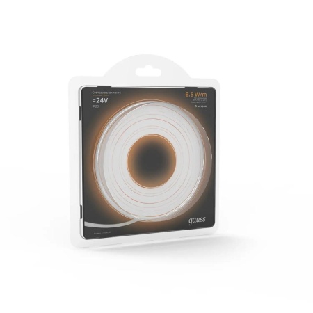 Светодиодная лента Gauss 6,5W/m 120LED/m 2835SMD теплый белый 5M 312000165 Алматы
