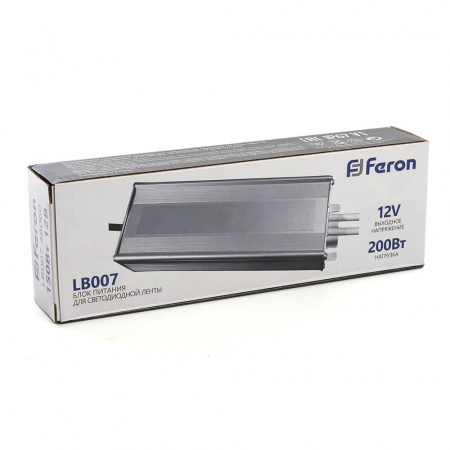 Блок питания для светодиодной ленты Feron LB007 12V 200W IP67 16,5A 48061 Алматы