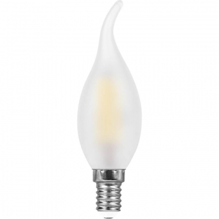 Лампа светодиодная филаментная Feron E14 11W 4000K Свеча на ветру Матовая LB-714 38011