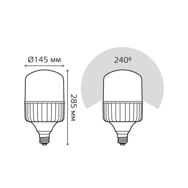 Лампа светодиодная Gauss E40 100W 4000K матовая 63420