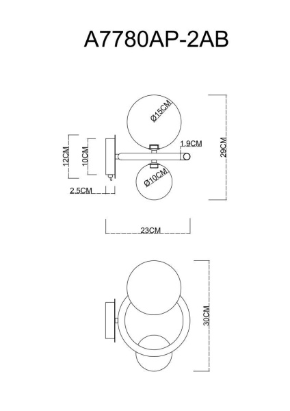 Бра Arte Lamp Albus A7780AP-2AB