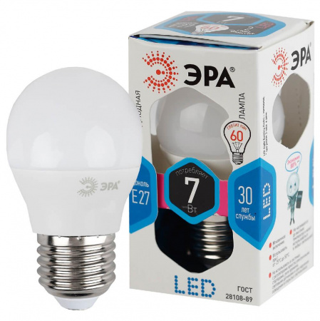 Лампа светодиодная ЭРА E27 7W 4000K матовая LED P45-7W-840-E27 Б0020554 Алматы Лампа светодиодная ЭРА E27 7W 4000K матовая LED P45-7W-840-E27 Б0020554