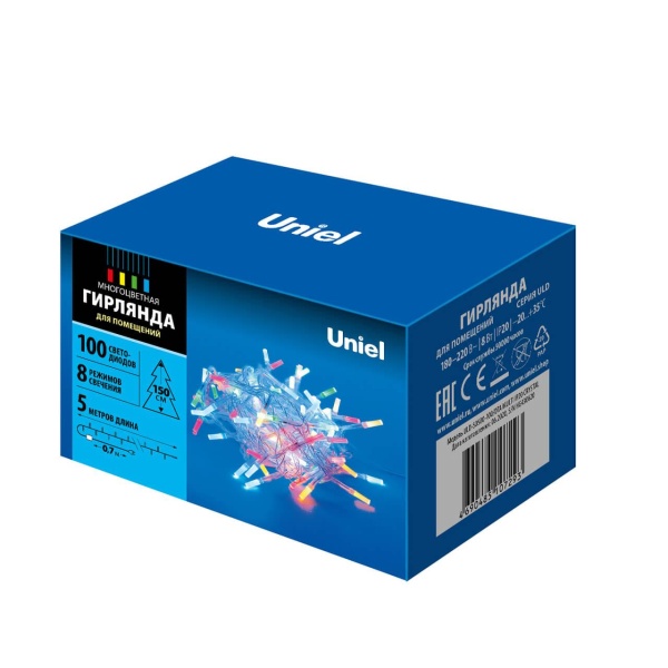 Светодиодная гирлянда Uniel 220V разноцветный ULD-S0500-100/DTA Multi IP20 Crystal UL-00003948