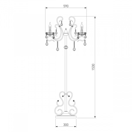 Торшер Eurosvet 12205/3F белый Strotskis