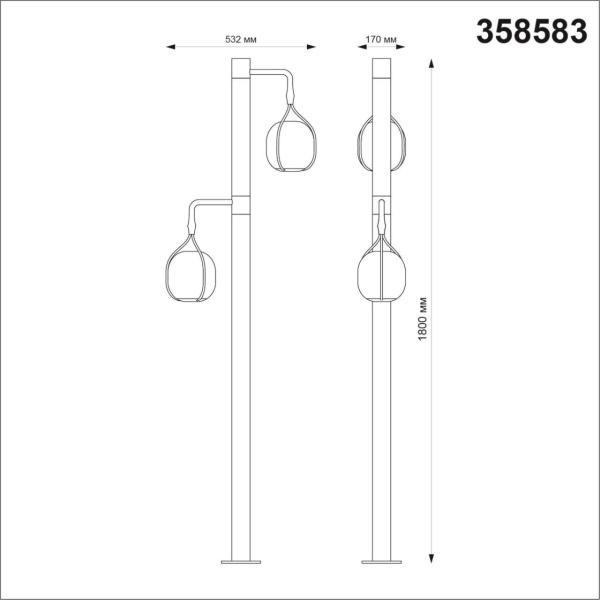 Садово-парковый светодиодный светильник Novotech Street Roca 358583