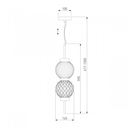 Подвесной светильник Eurosvet Plaza 50186/2 латунь