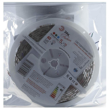 Светодиодная влагозащищенная лента ЭРА 14,4W/m 60LED/m 5050SMD RGB 5M LS5050-14,4-60-12-RGB-IP65-1 Б0002347 Алматы