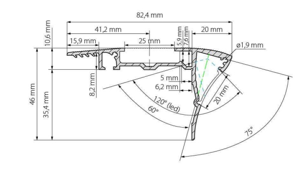 Профиль с экраном Arlight ALU-STAIR-DK-2000 ANOD+FROST 015473 Алматы