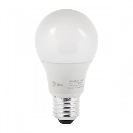 Лампа светодиодная ЭРА E27 10W 4000K матовая LED A60-10W-840-E27 R Б0049635
